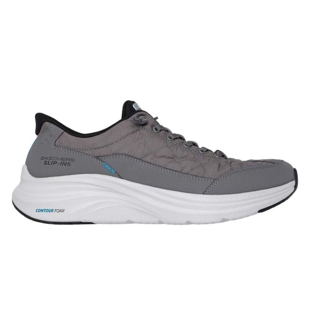 Skechers Mens Quilted Comfort Sneakers / Charcoal